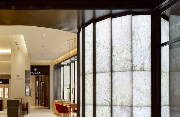 Watches of Switzerland - WOS Hudson Yards Storefront Onyx Installation, NY, NYC - Architect: Neumann & Rudy