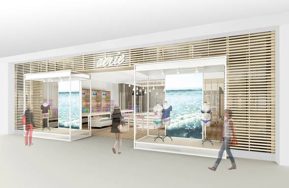 Aerie Concept Design - Sheer Storefront Model - Architect: Neumann & Rudy