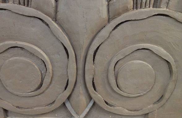 Hand Carved Decorative Artisan Stonework, Clay Model Detail - Architect: Neumann & Rudy