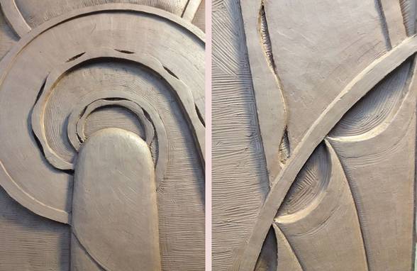 Hand Carved Decorative Artisan Stonework, Clay Model Detail - Architect: Neumann & Rudy