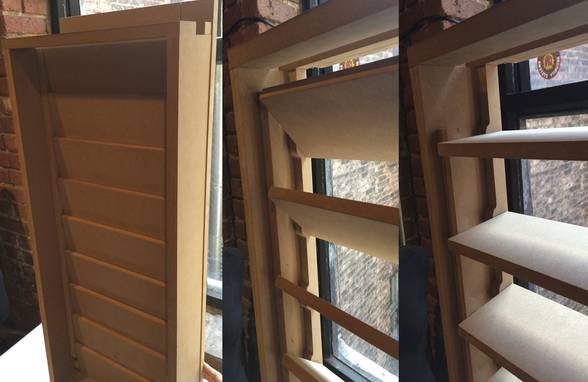 Designing Black-Out Shutters Mock Up - Architect: Neumann & Rudy